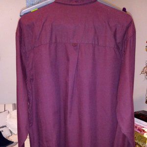 Men's button-up shirt dark plum colored (New River) XL